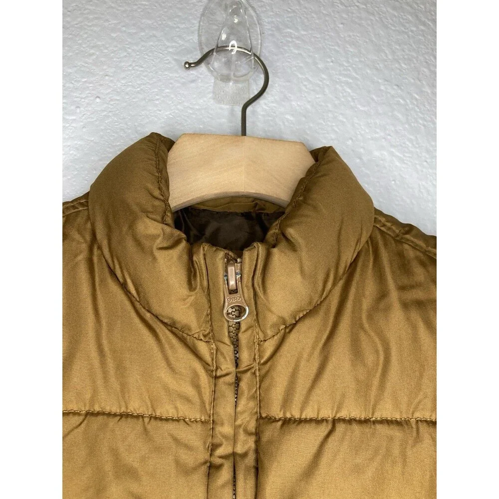 Boys Small (Size 6 To 7) Old Navy Brown Puffer Vest Zip Up With Pockets